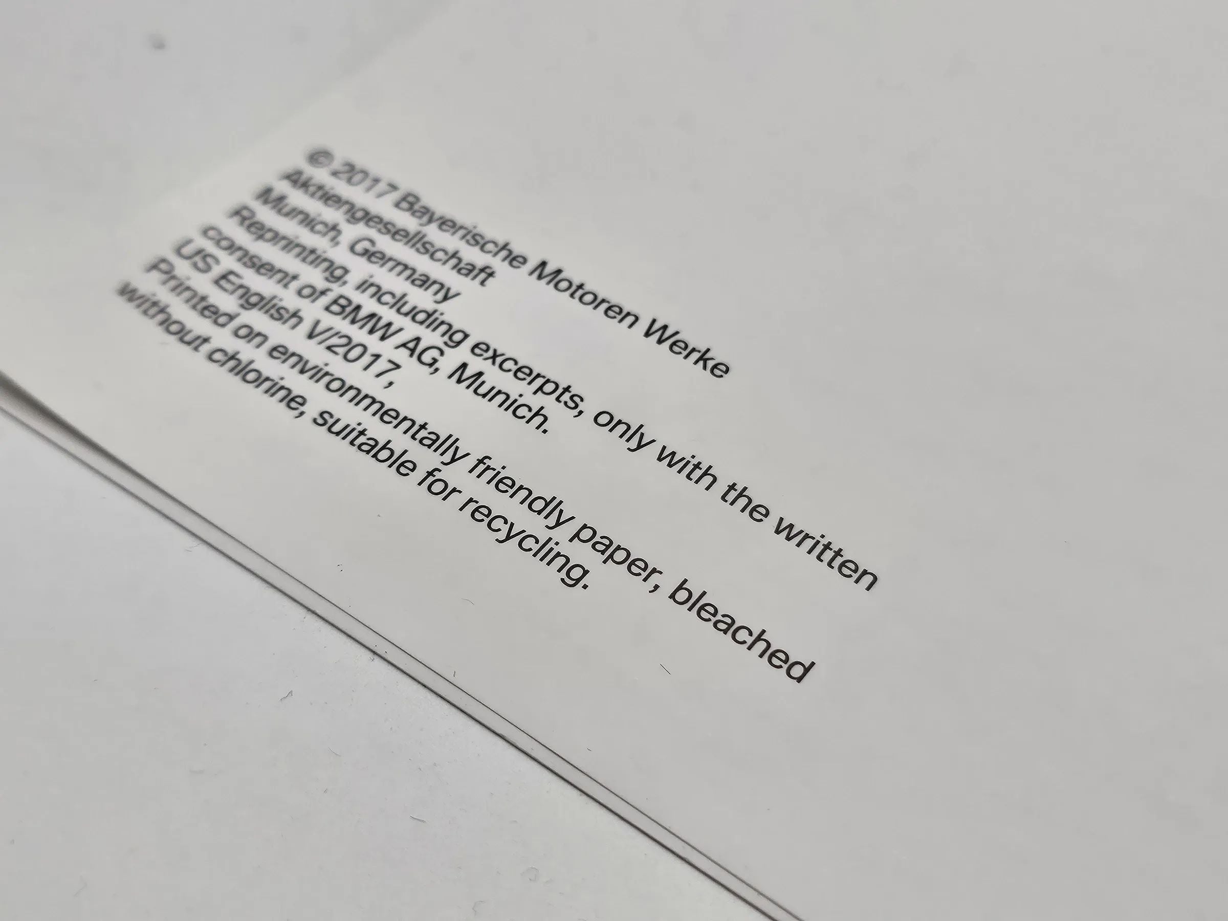 BMW 3er F30 Schnell Betriebsanleitung 2017 Bedienungsanleitung  englisch