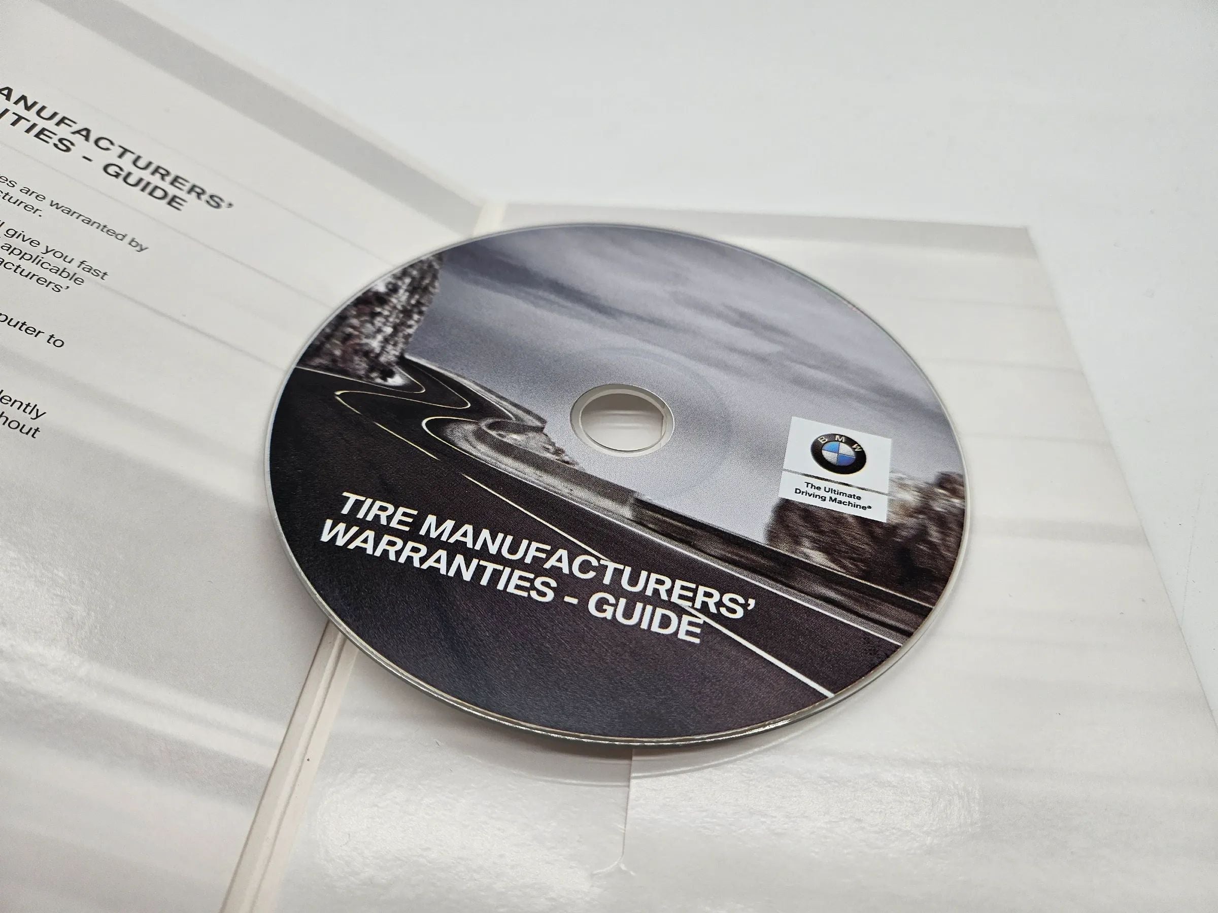 Original BMW TIRE MANUFACTURER WARRANTIES GUIDE 2019  PC, MAC, CD-ROM US english