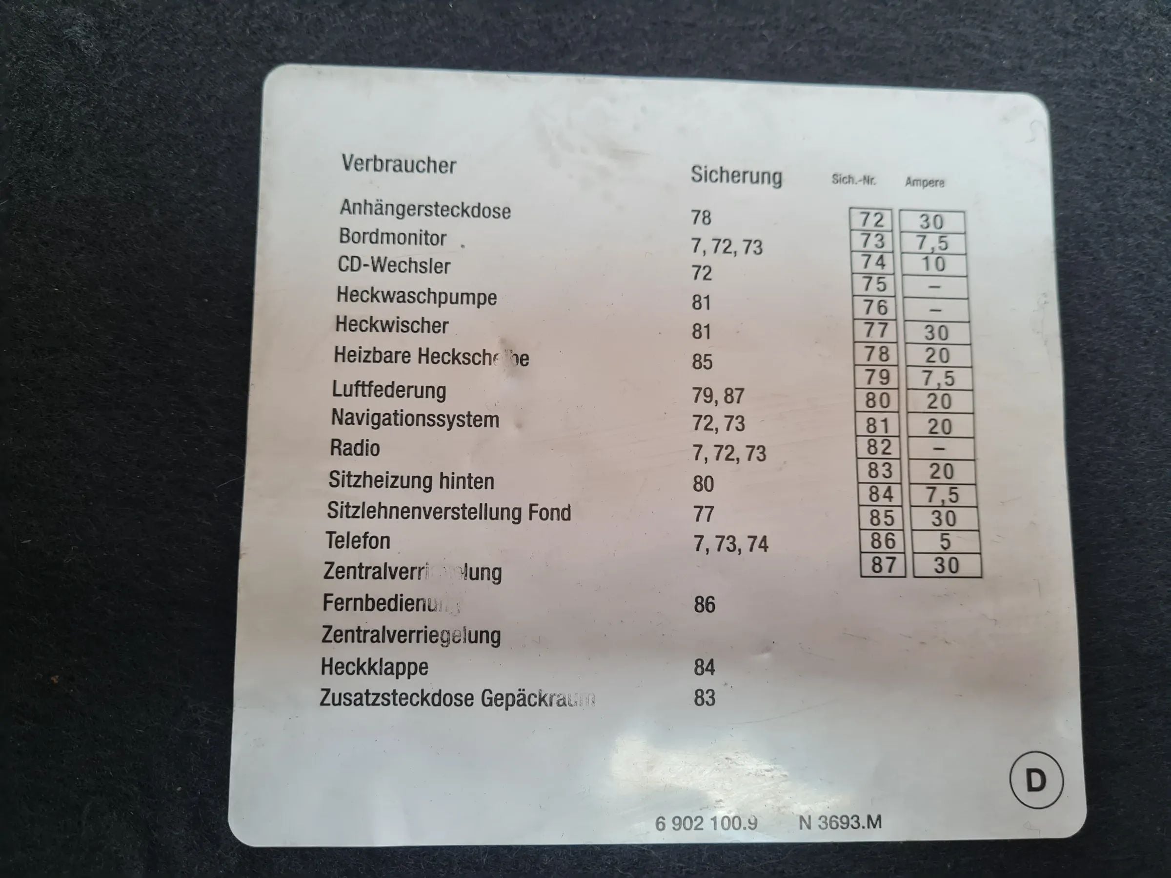 Original BMW X5 (E53) Kofferraum Abdeckung 6902100.9