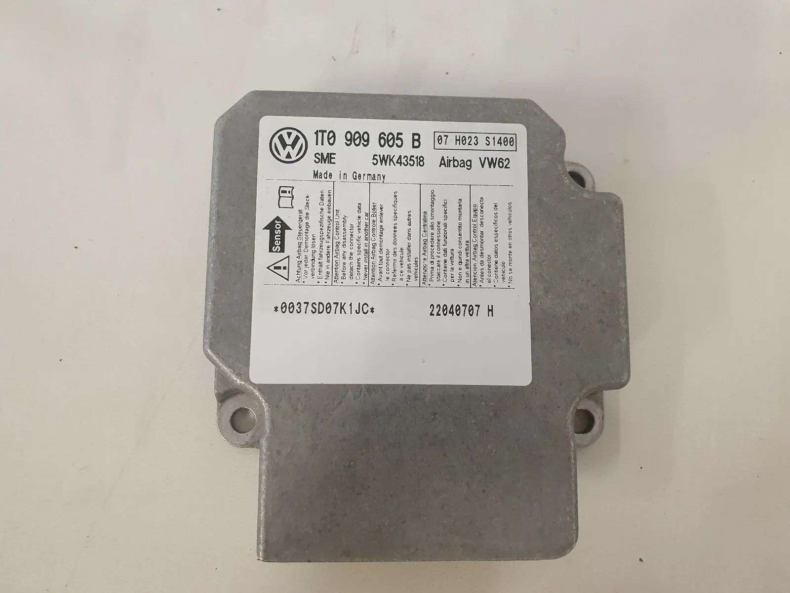 ⭐ Modulo Airbag Originale VW Touran 1T Airbagsteuergerät 1T0909605B ⭐