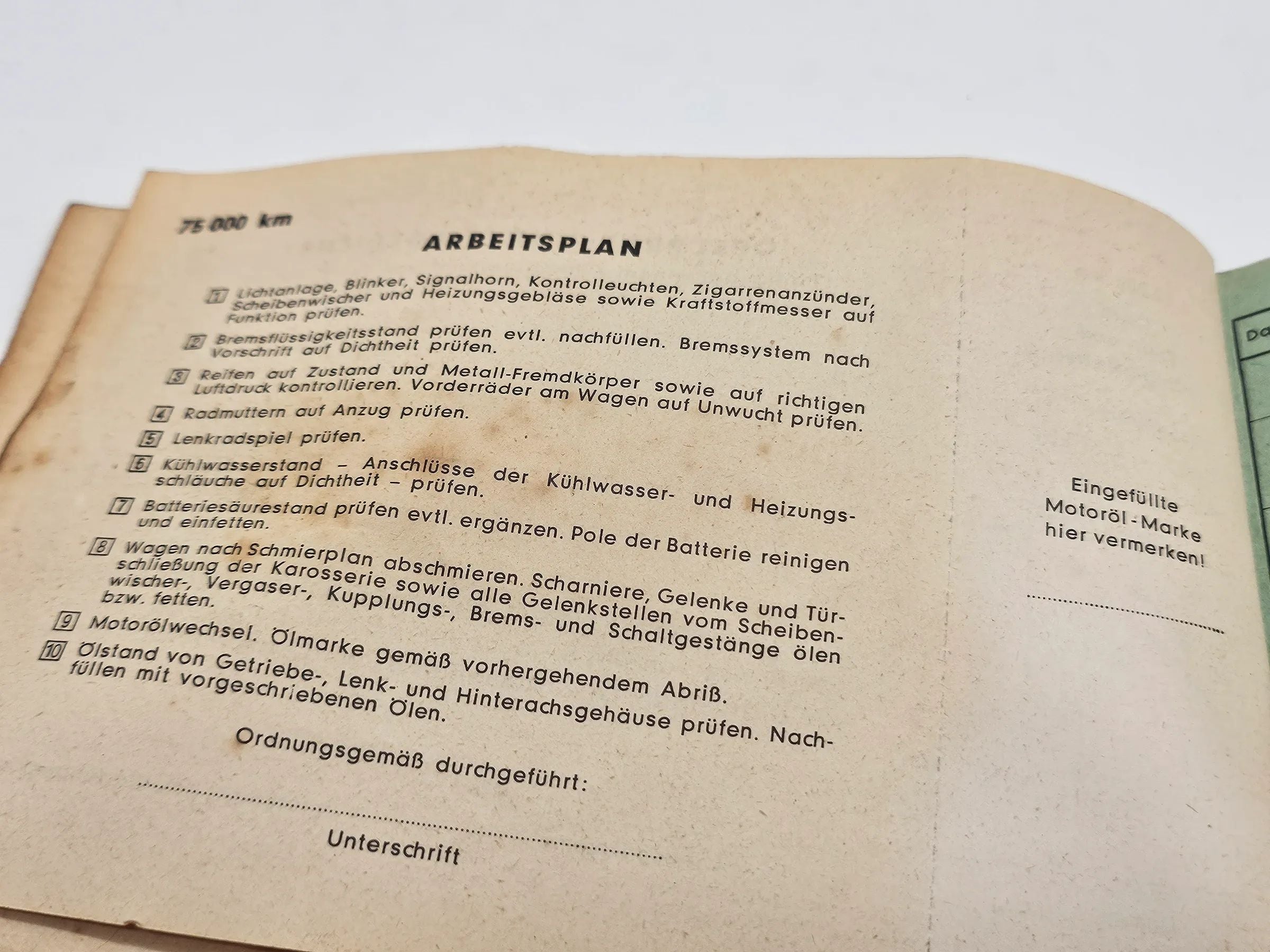 Original Opel Rekord  Scheckheft Serviceheft von 1961