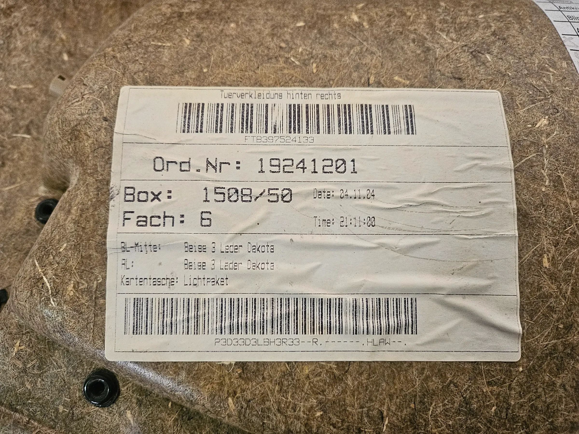 BMW 5er (E60/E61) Türverkleidung Leder Dakota Rechts Hinten 7079508
