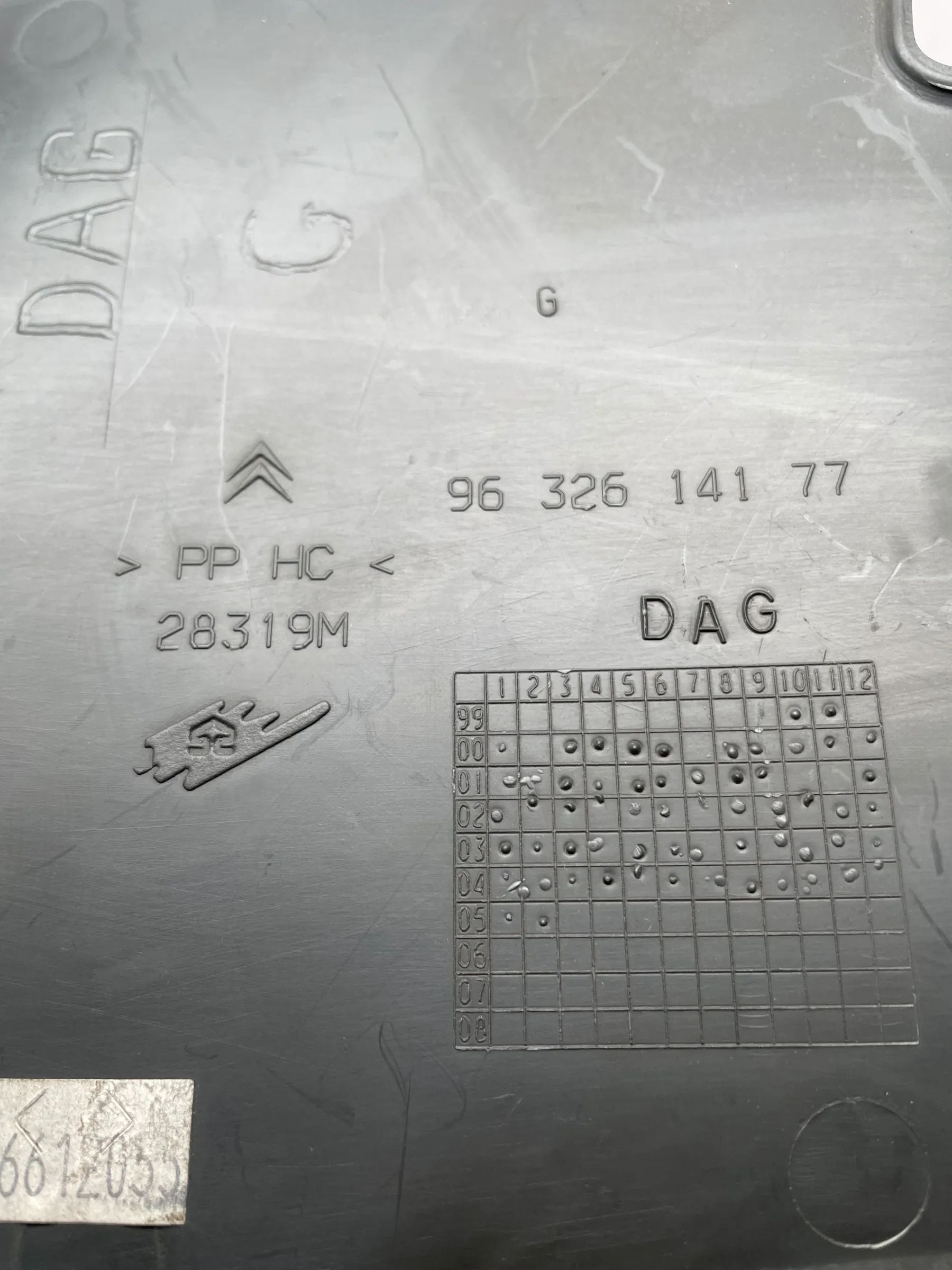 Original Citroen C5 (DE/DC) Abdeckung Fußraum Rechts Vorne 9632614177