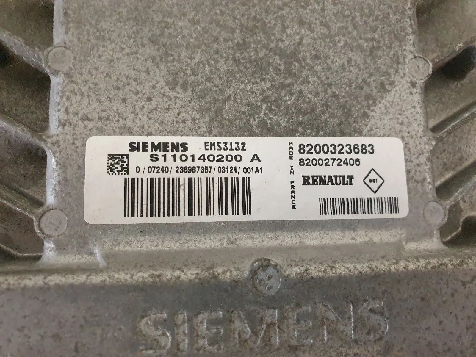 กล่องควบคุมเครื่องยนต์ Renault Clio Siemens EMS3132 8200272406 8200323683 พร้อมส่ง ทดสอบแล้ว