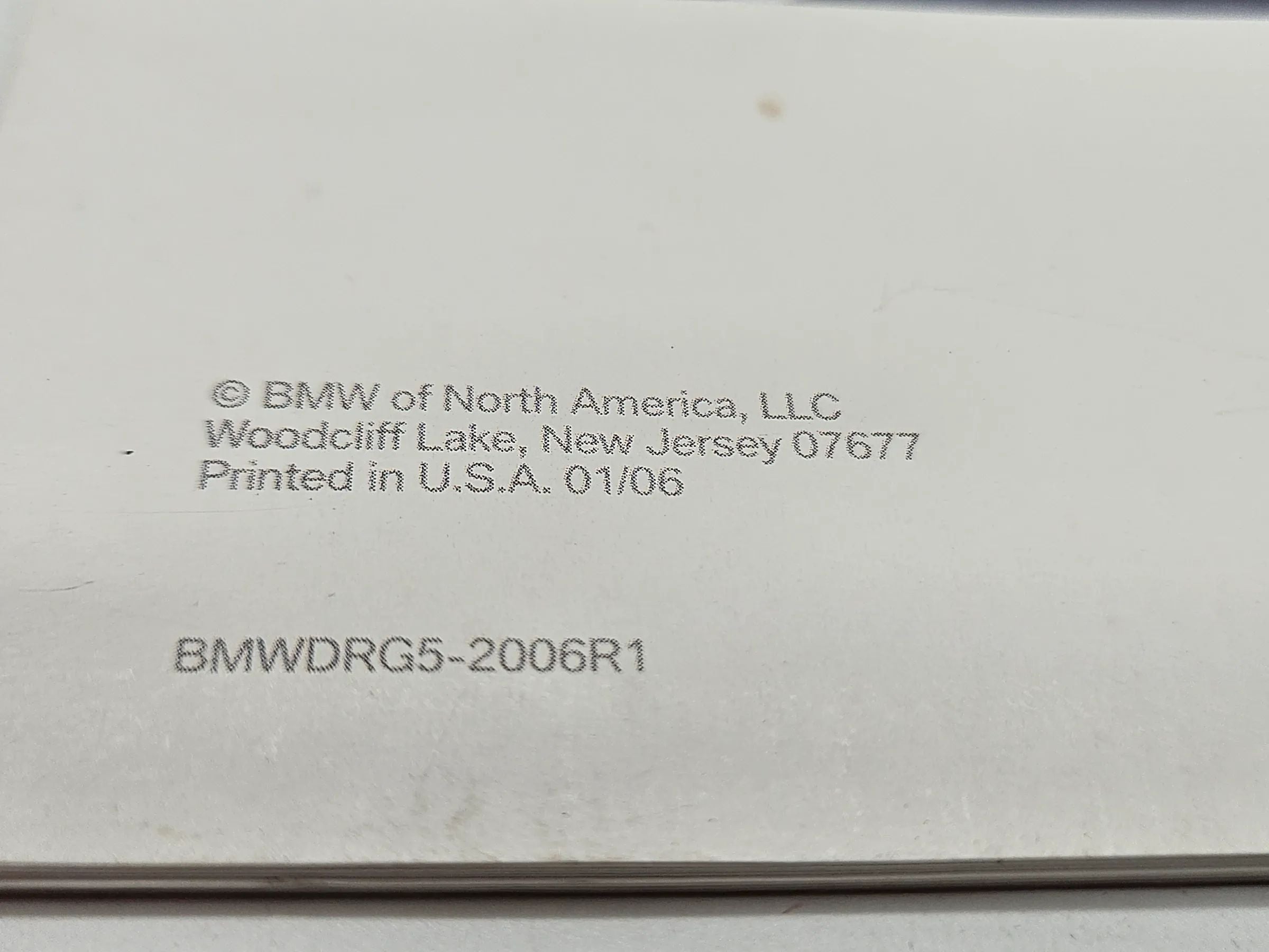 Original BMW  E60 2006 Kurzanleitung englisch BMWDRG5-2006R1