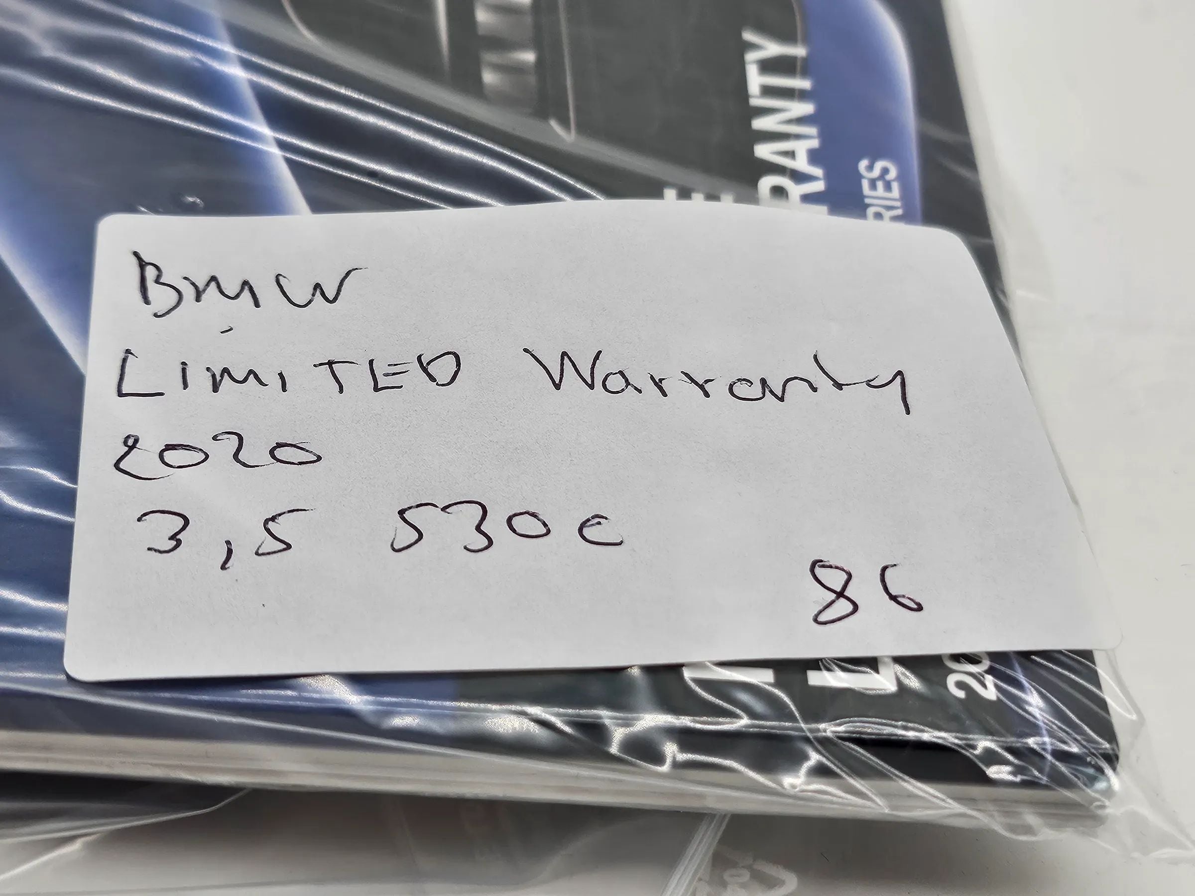 Original BMW  5 er F90 3 er  2020 Limited Warranty  englisch US