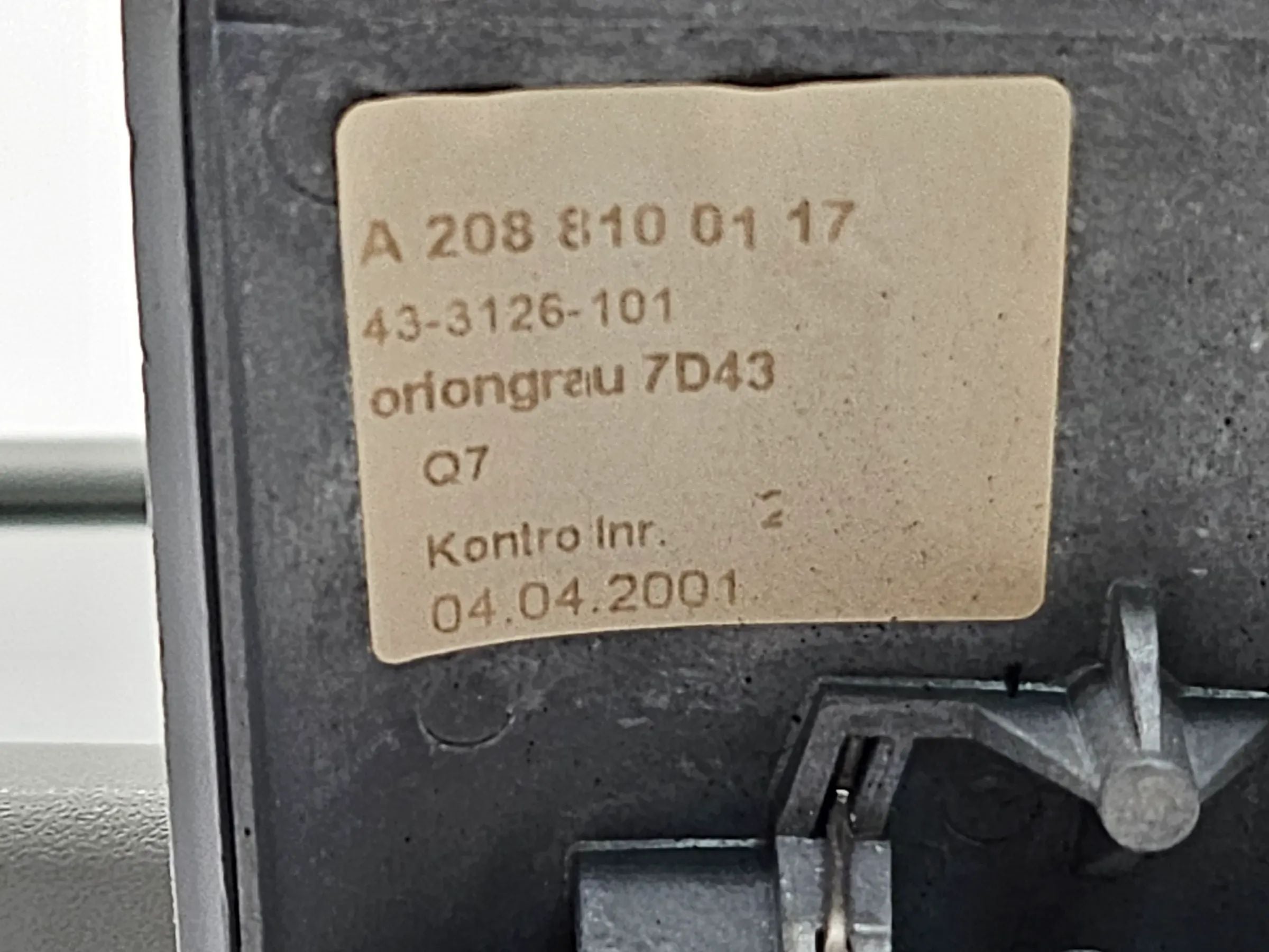 Ориг. W203 C208 C209 W210 S210 Внутреннее зеркало заднего вида орион-серое A2088100117