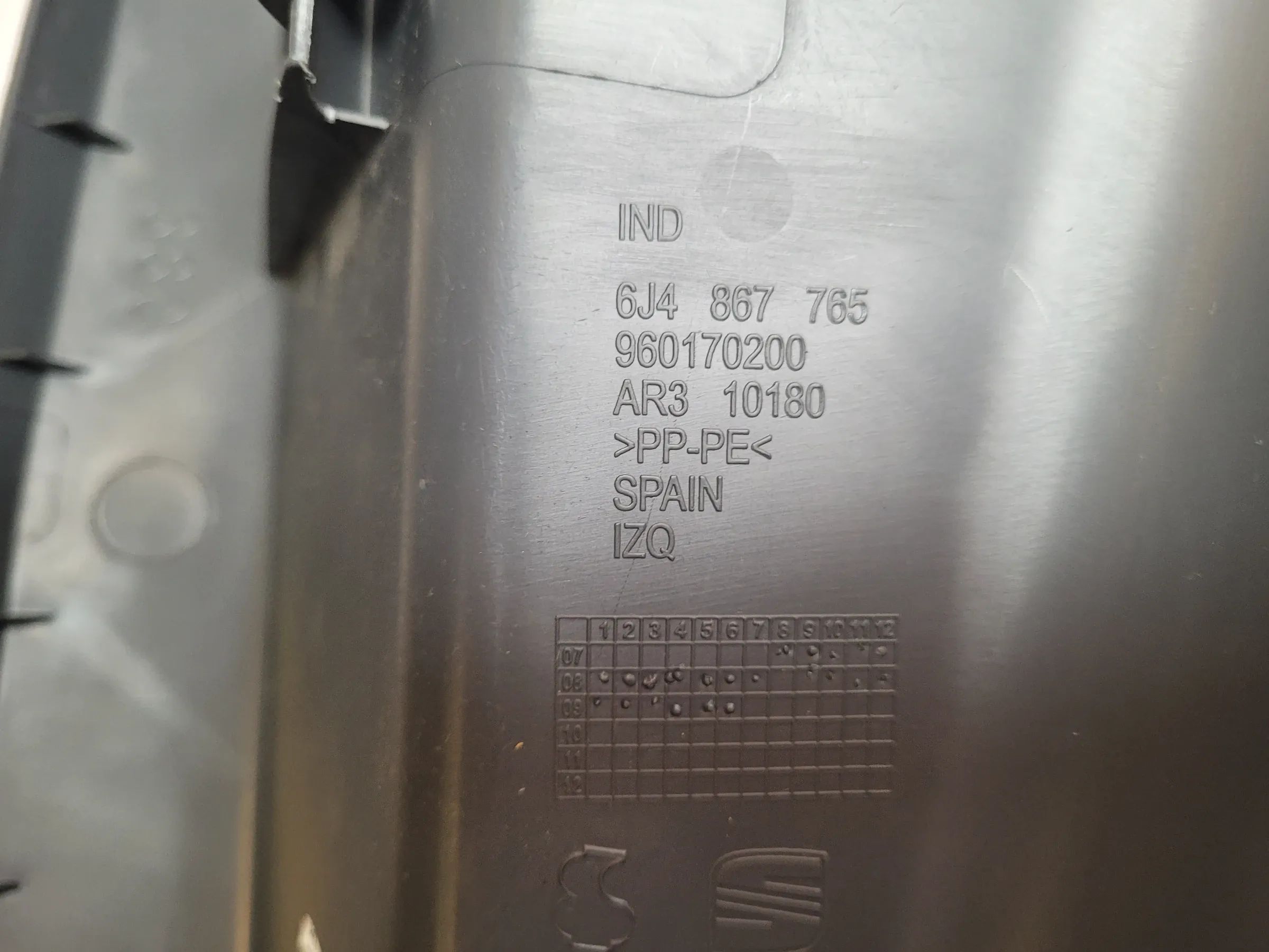 Original Seat Ibiza IV (6J5/6P1) Verkleidung C-Säule Links 6J4867765