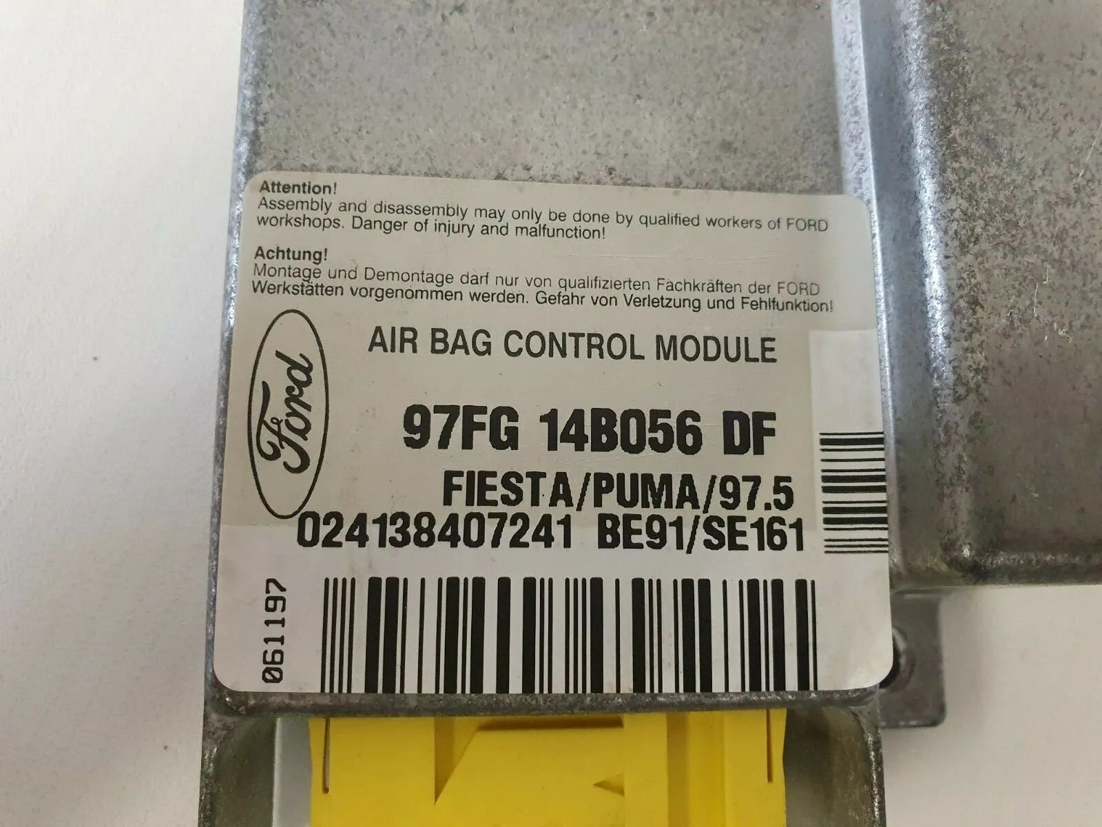 Original Airbagsteuergerät FORD Fiesta IV (JA, JB) 97FG14B056DF 100 % fonctionnel