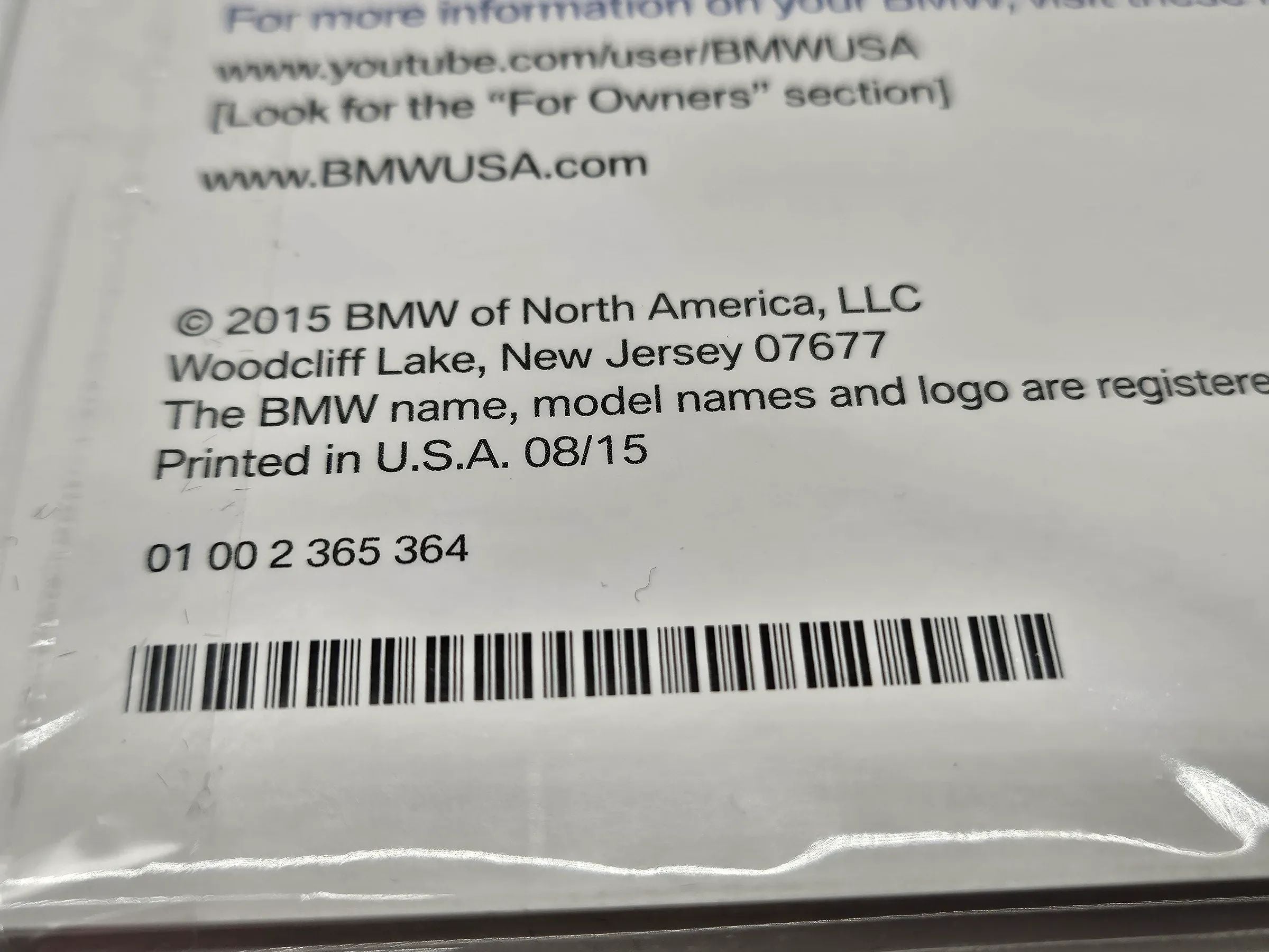 Original BMW X1 F48  2016  Schnell Betriebsanleitung US englisch 01002365364