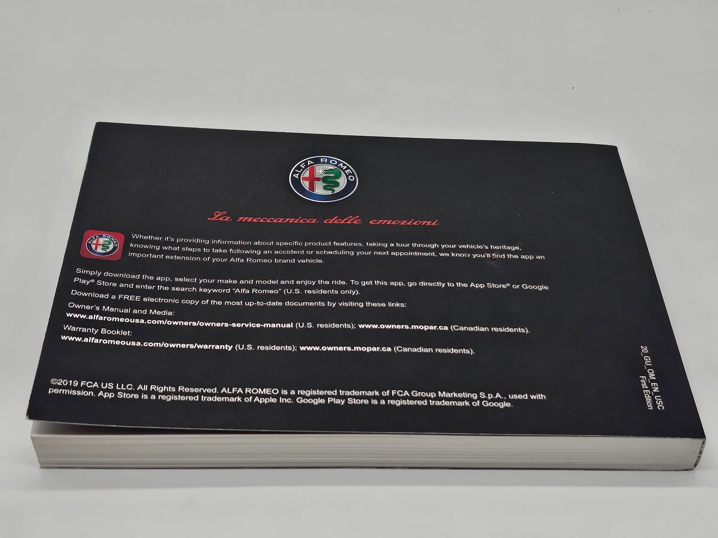 Original Alfa Romeo Stelvio 2020 Betriebsanleitung englisch 20_GU_OM_EN_USC