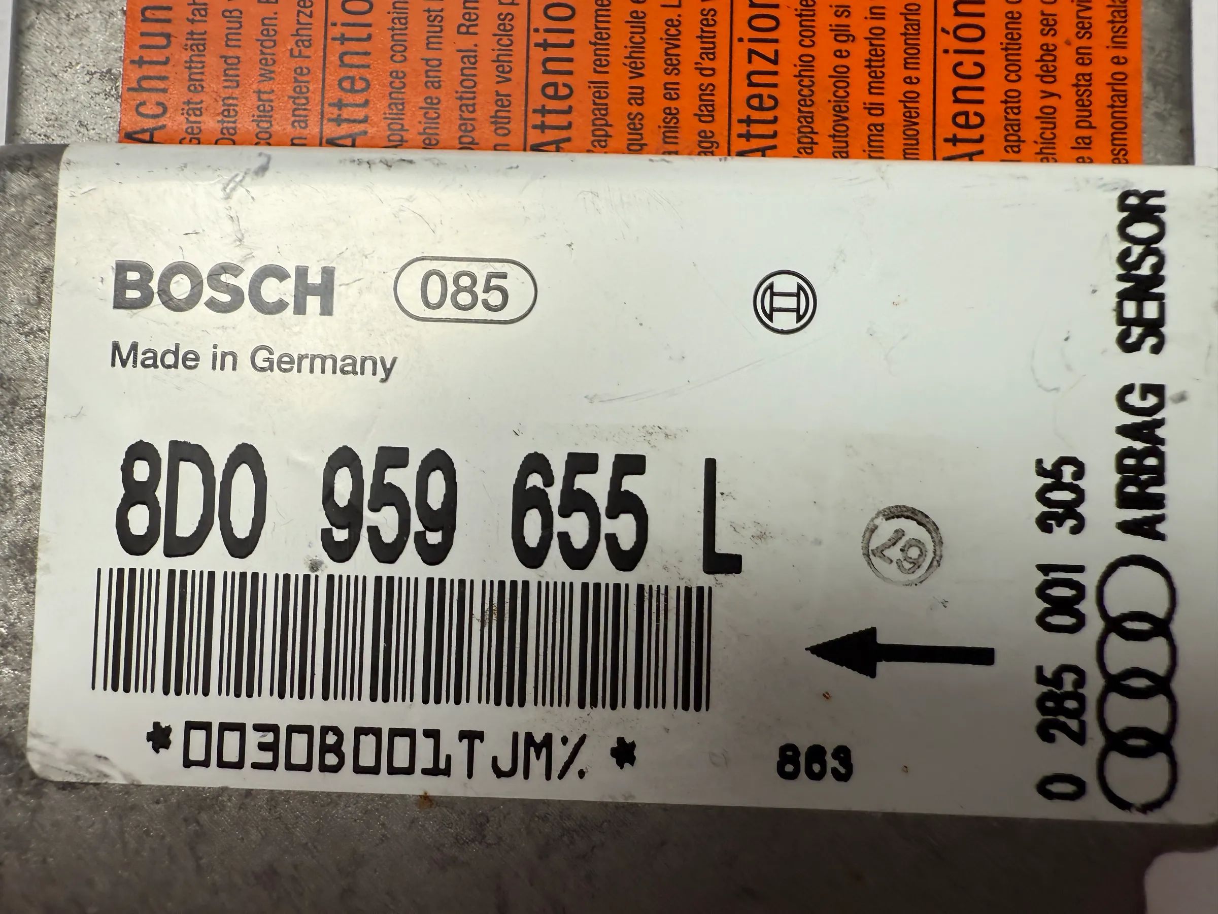 Original Audi A4 S4 B5 Airbagsteuergerät Steuergerät Airbag 8D0959655L