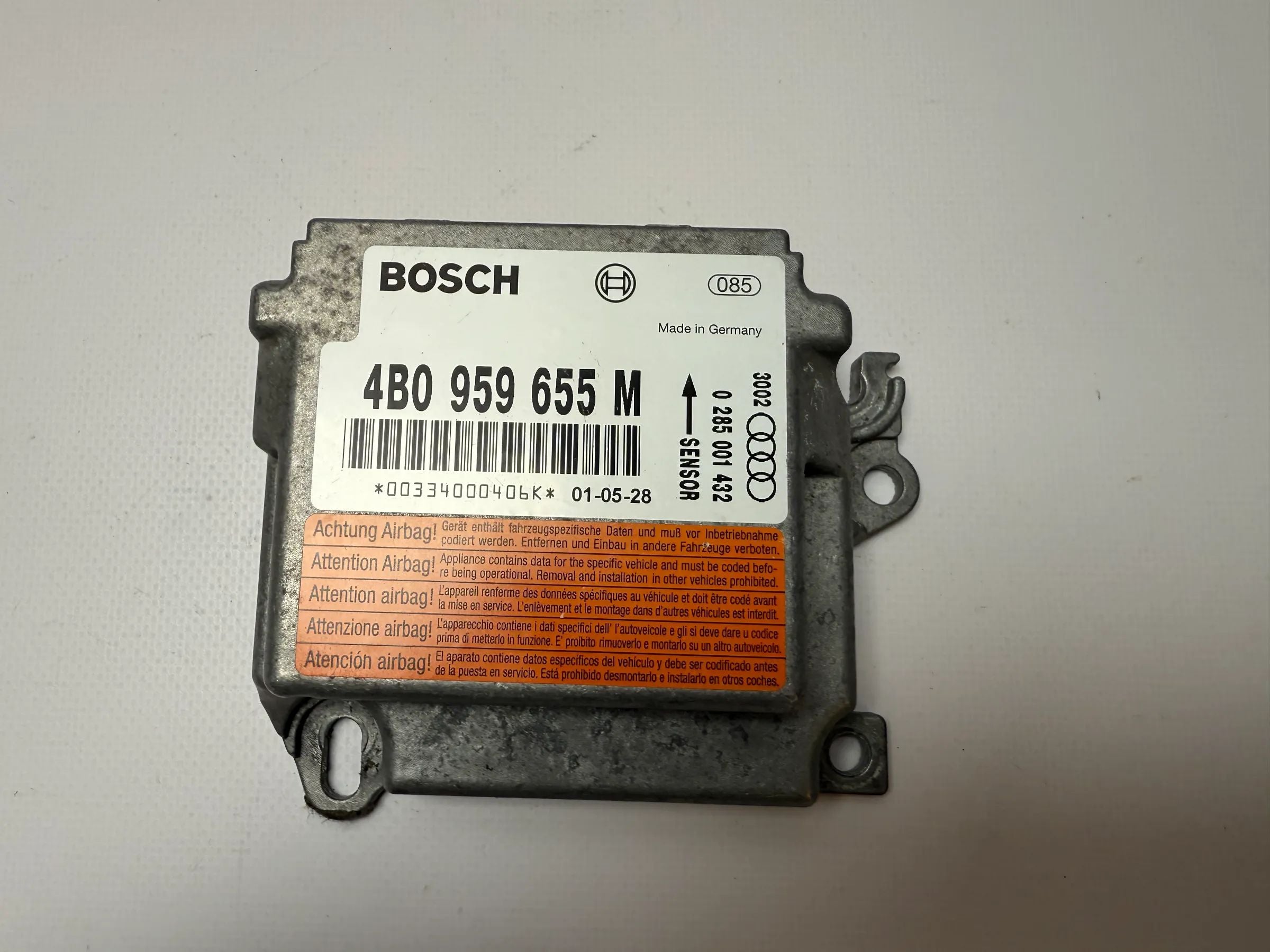 Orijinal Audi A6 4B Airbag Kontrol Ünitesi Bosch 4B0 959 655 M / 0285001432
