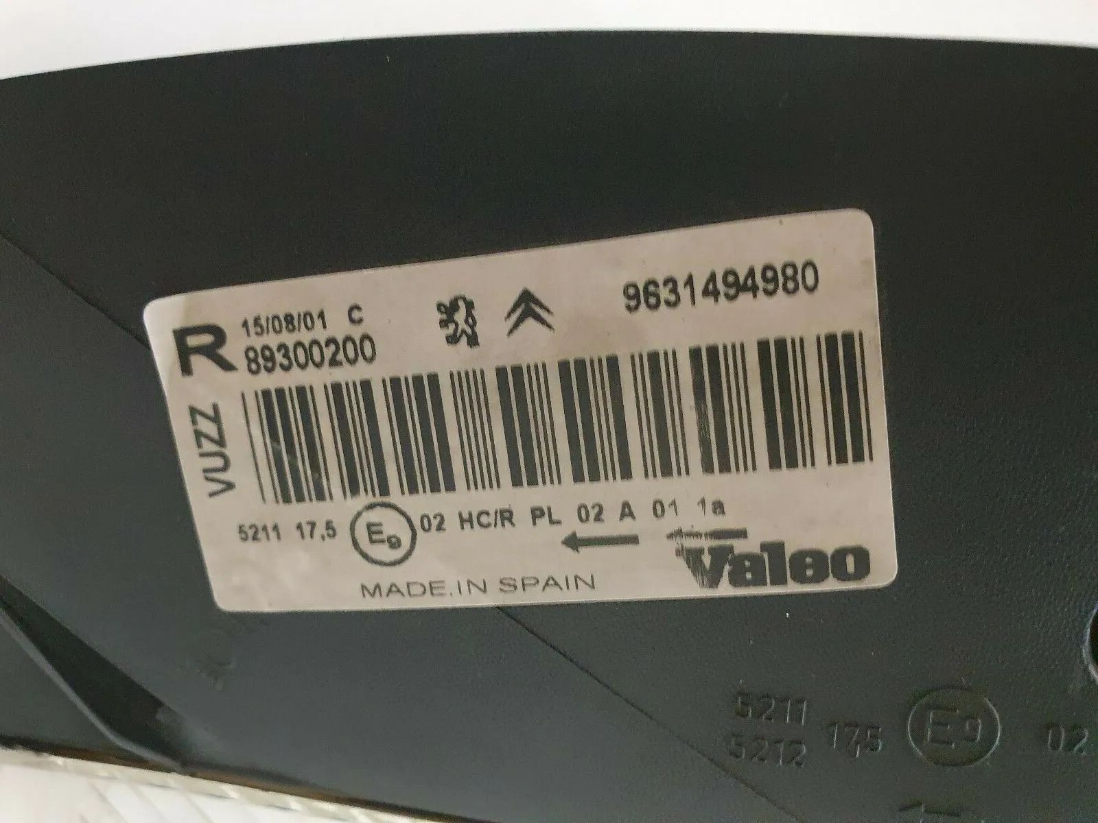 ⭐⭐⭐ Farol Original Citroen XSARA Picasso Direito 9631494980 VALEO 2001⭐⭐⭐