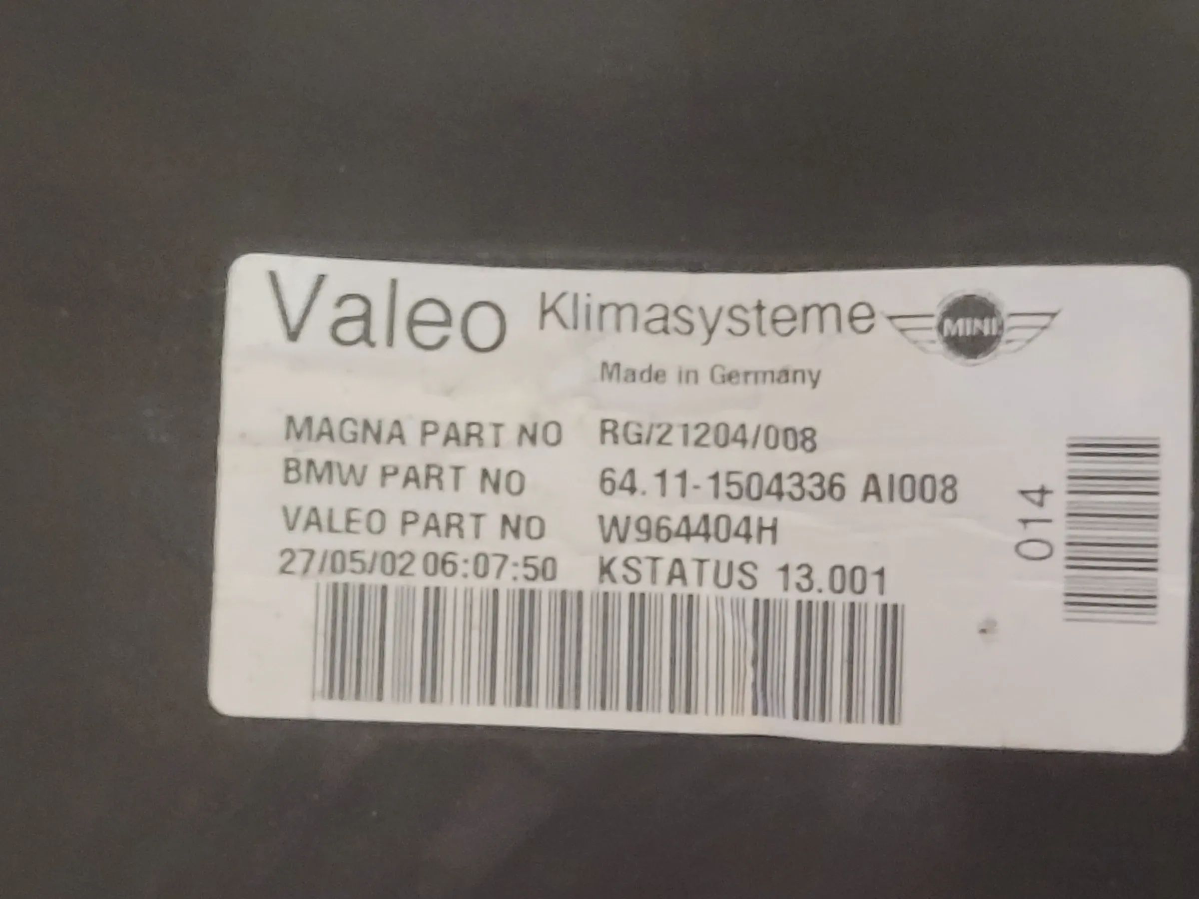Original Mini One (R50/R53) Heizgebläse Verkleidung 64.11-1504336