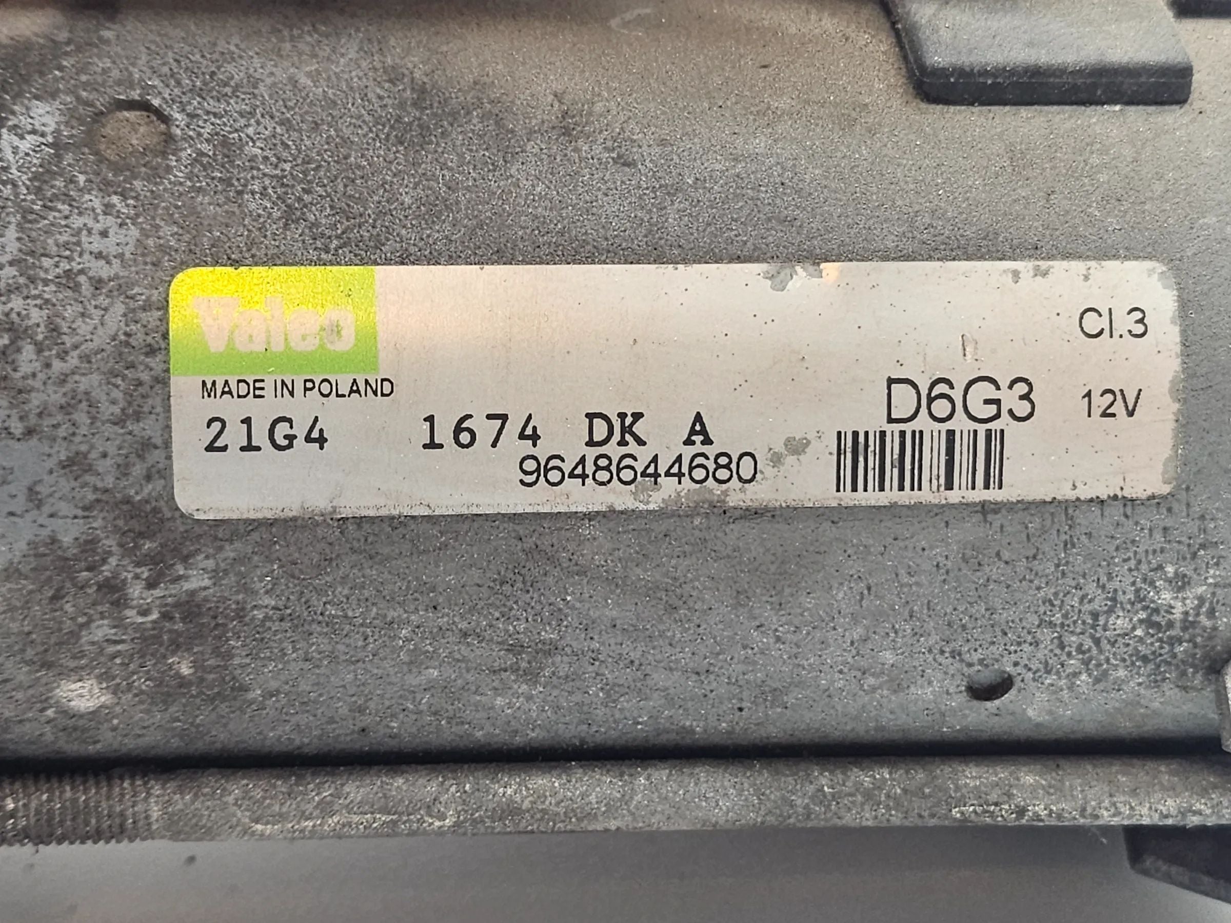 Original Peugeot 206 CC 1.6 16V 109 PS NFU Valeo Anlasser D6G3 9648644680
