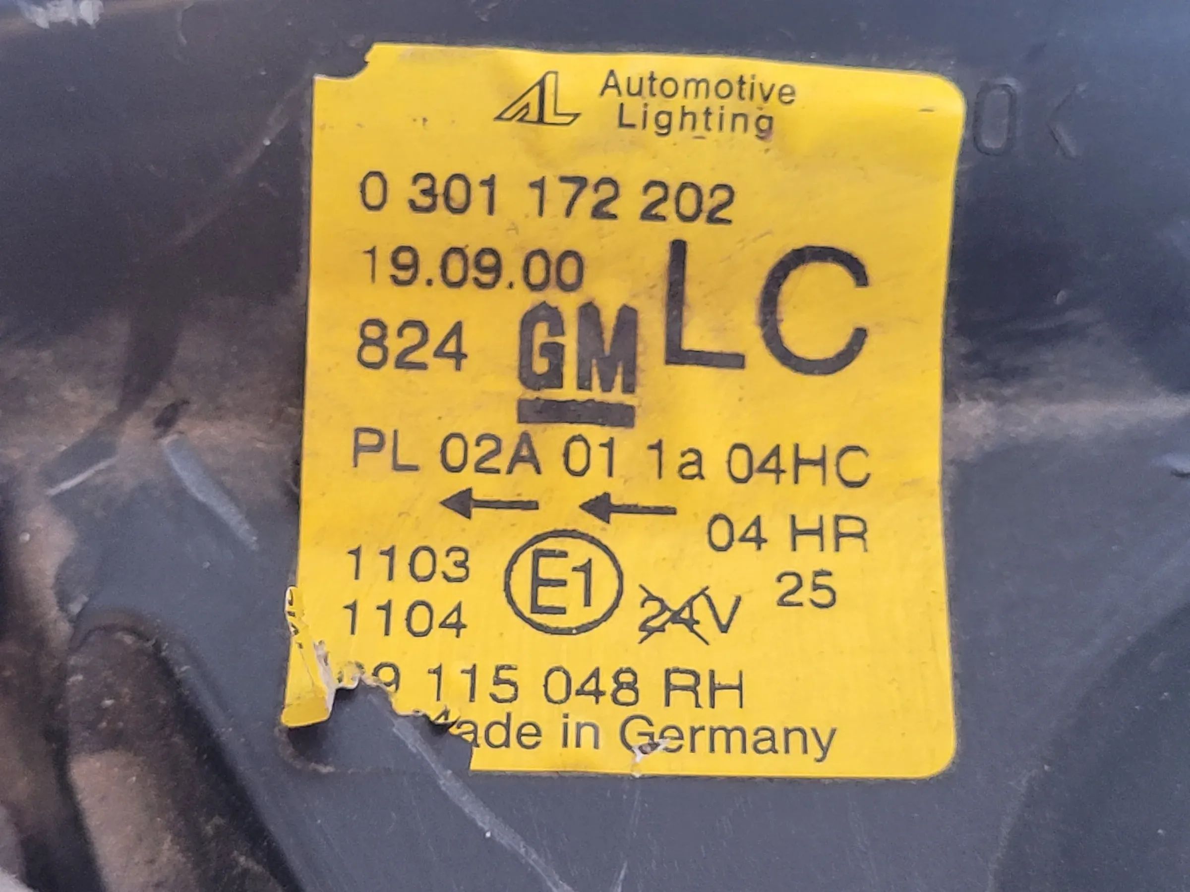 Opel Corsa C X01 Scheinwerfer/Frontleuchte Rechts 09115048 (Original)