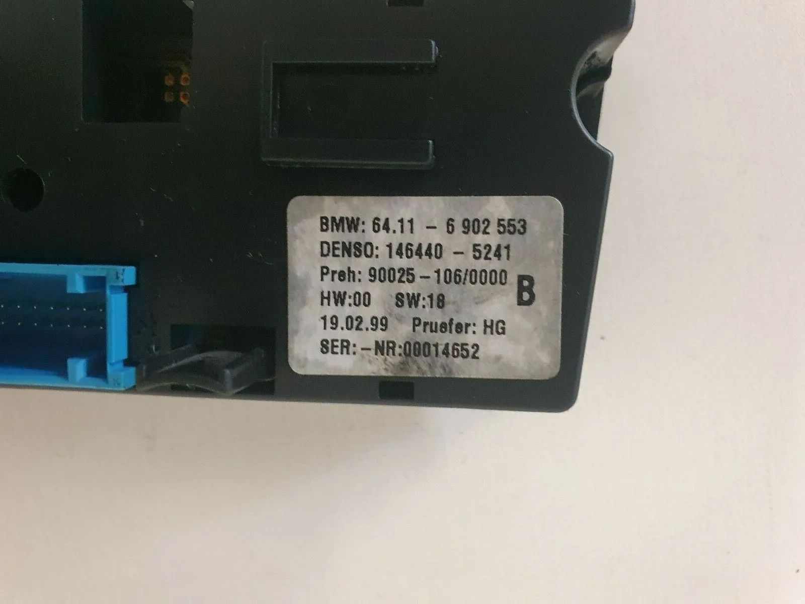 Peça Original de Controlo de Ar Condicionado BMW E39 64116902553 - Auto-veritas