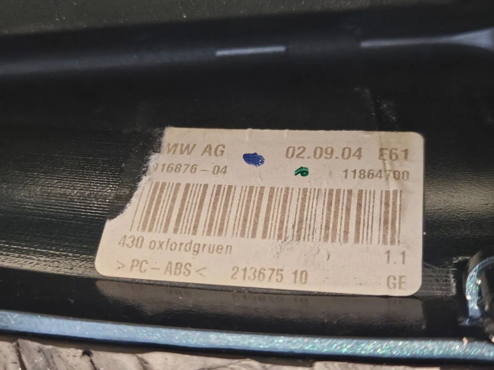 Carcassa Originale BMW E60 E61 Copertura Antenna GPS Tetto Oxford Verde 21367510