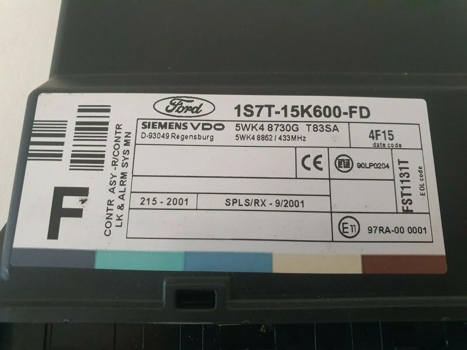 original control unit comfort Ford Focus 1.8 TDCI EZ.2004 1S7T15K600FD 