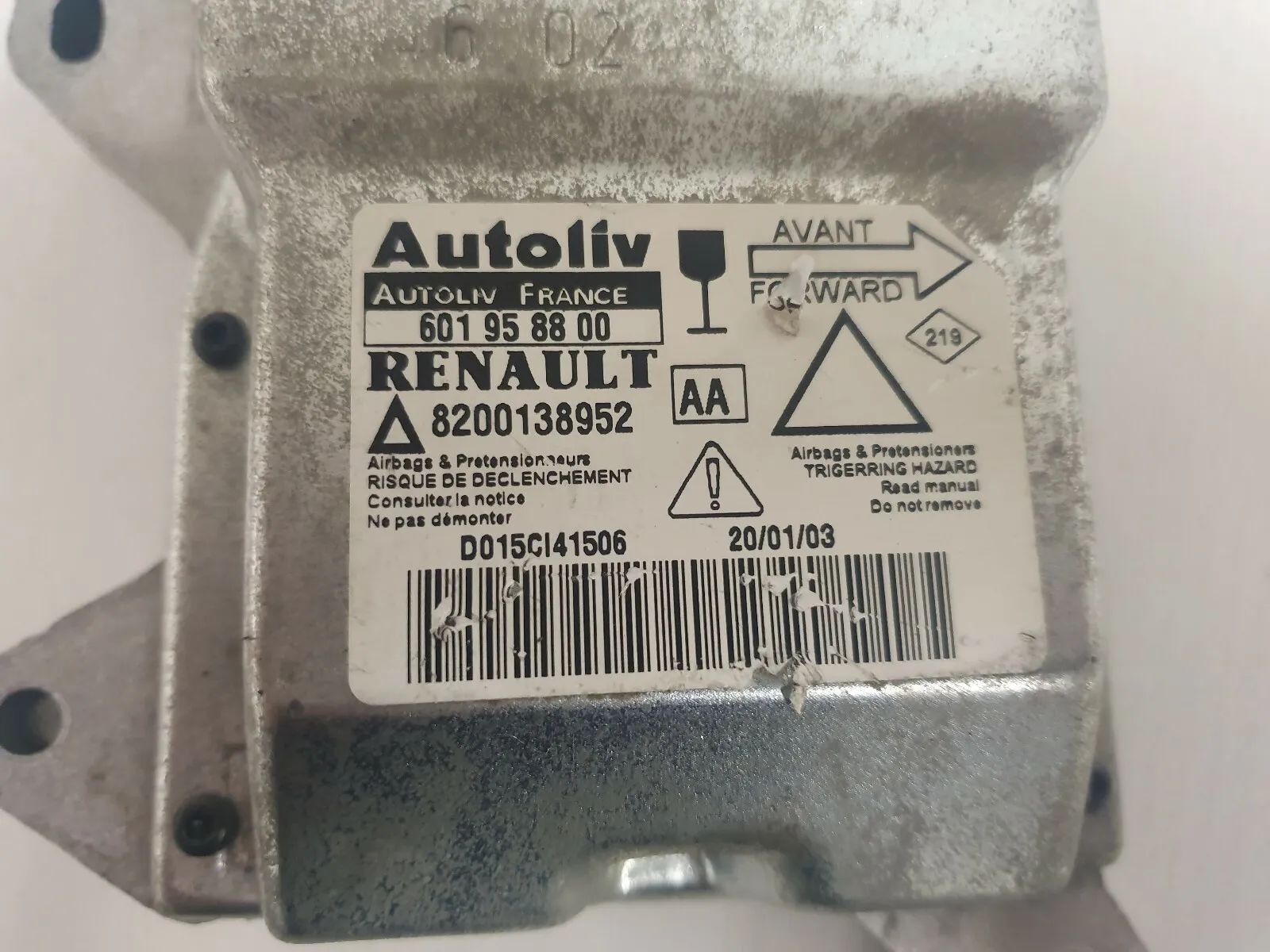 असली एयरबैग कंट्रोल यूनिट Renault Laguna 2 II 2001-2005 8200138952