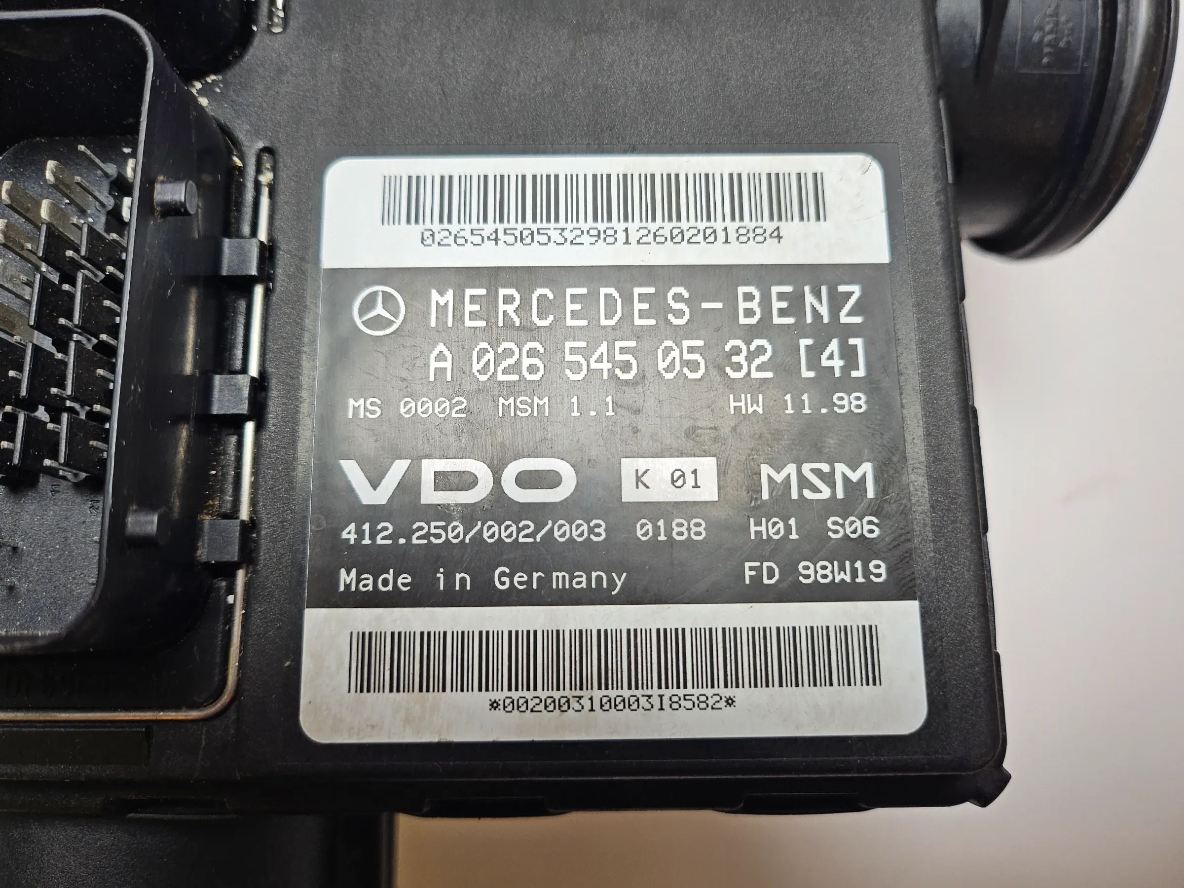 Orjinal MERCEDES-BENZ A-KLASSE W168 VDO Motor Kontrol Ünitesi A0265450532 A1661402100