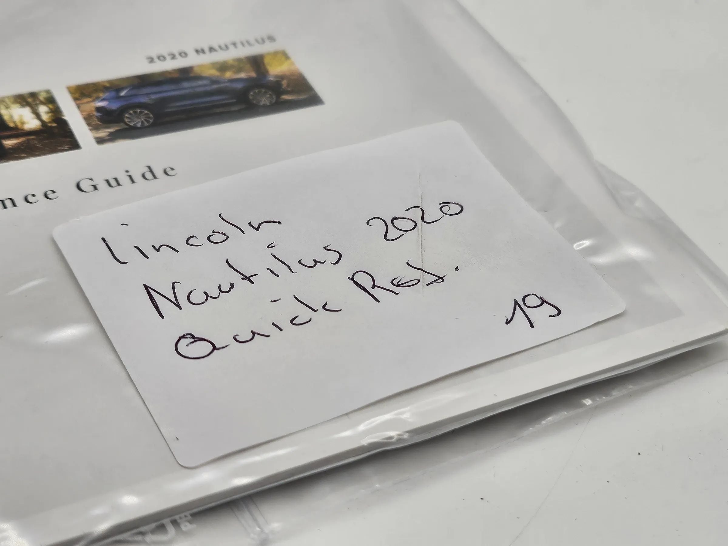 Original Lincoln Nautilus 2020 schnell Betriebsanleitung LA1J19G217AA