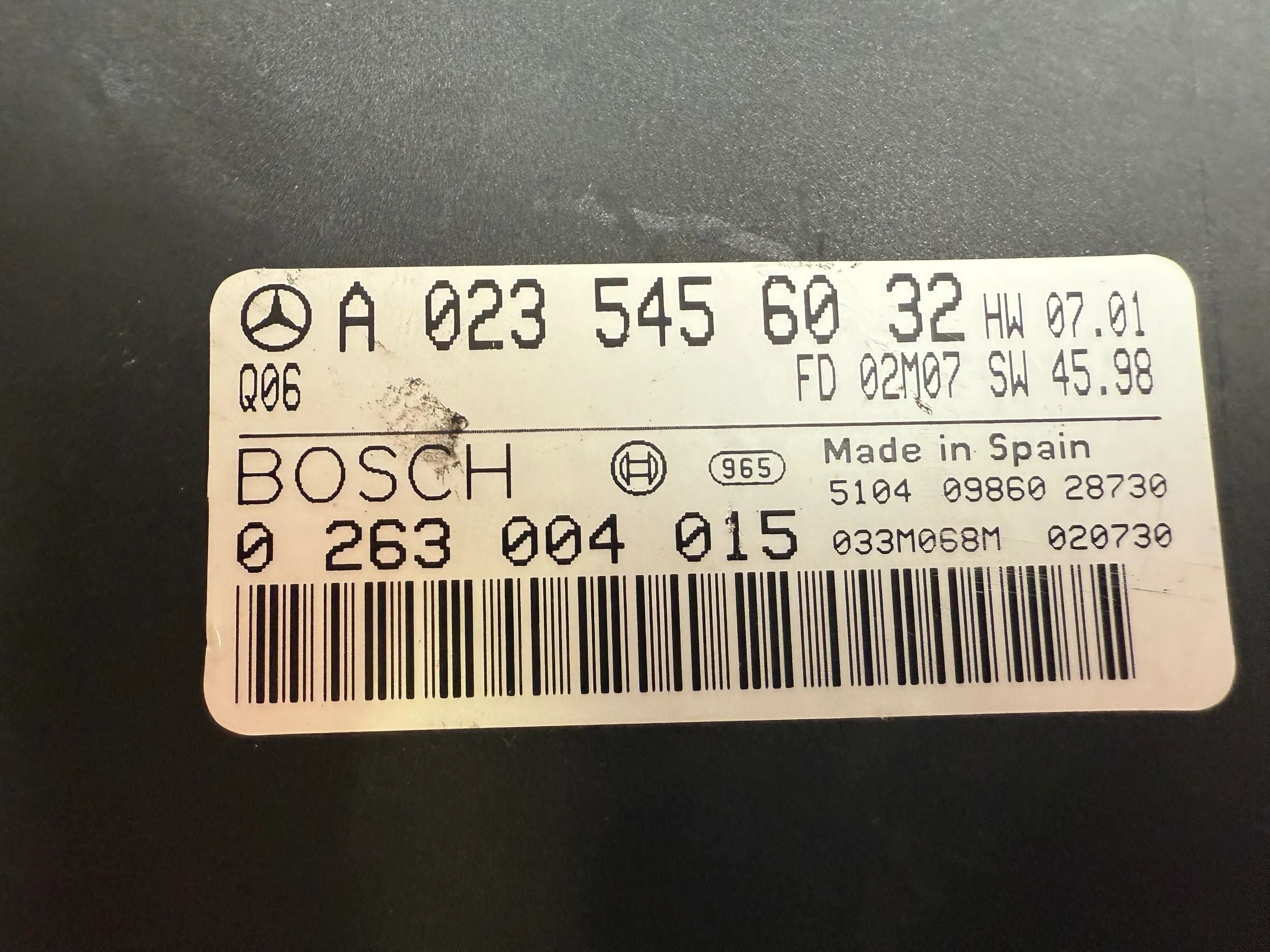 Original Mercedes Clase A Vaneo W168/W414 Centralita Parktronik A0235456032