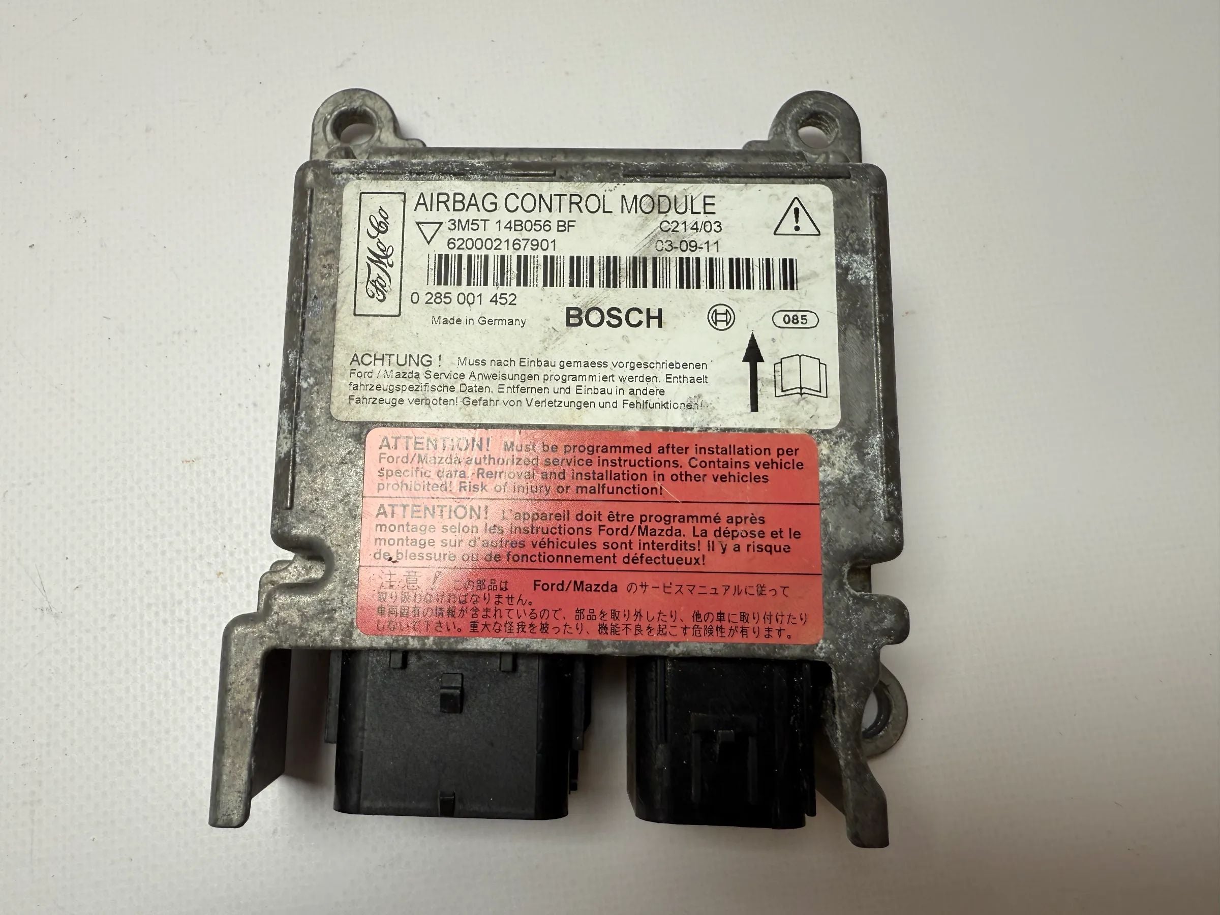 Original Ford Focus C-Max 2.0 2005 Unidade de Controlo do Airbag 3M5T14B056BF / 0285001452