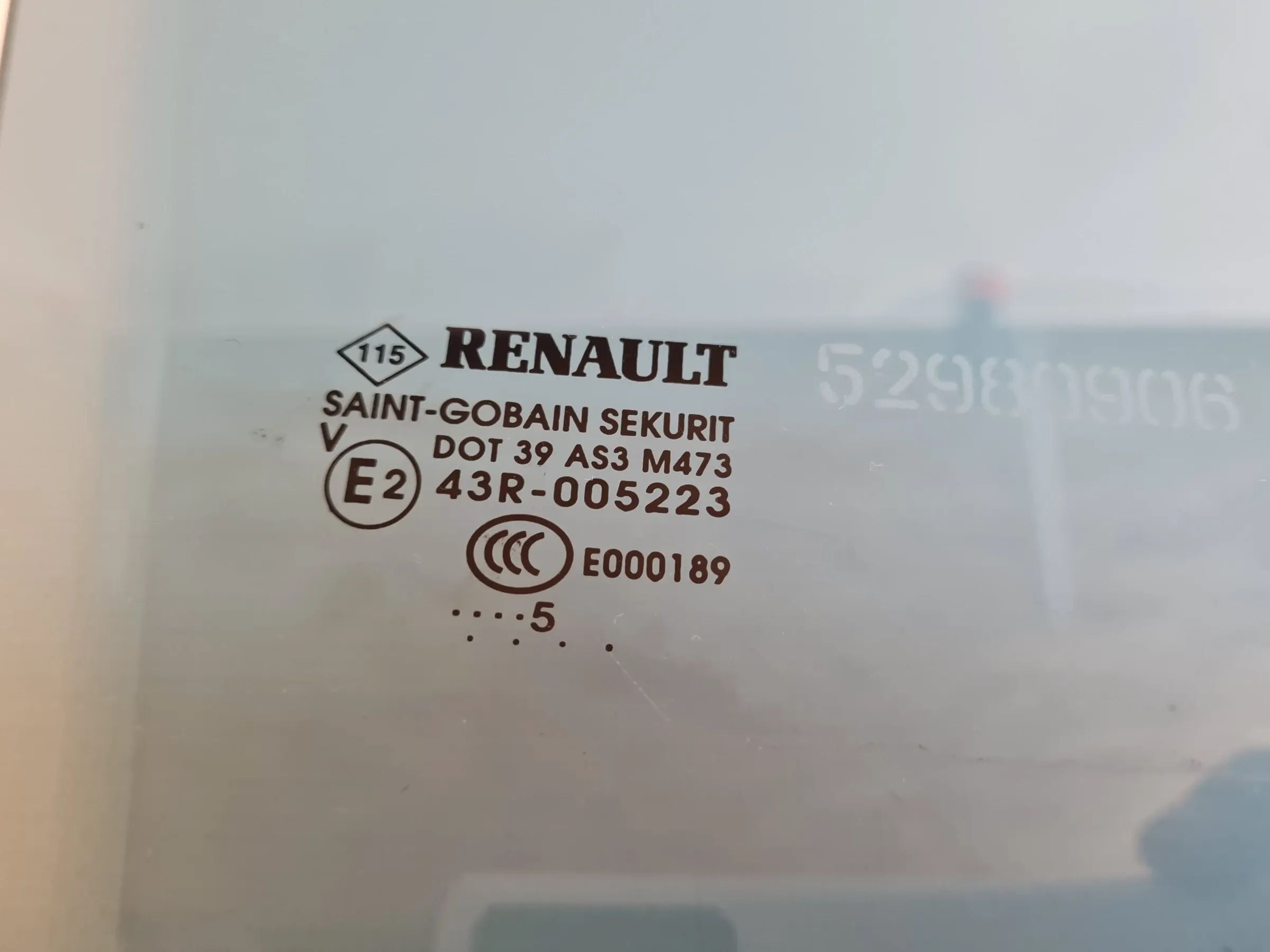 Renault Zoe BFM Fensterscheibe Glas Rechts Hinten 43R-005223 (Original)